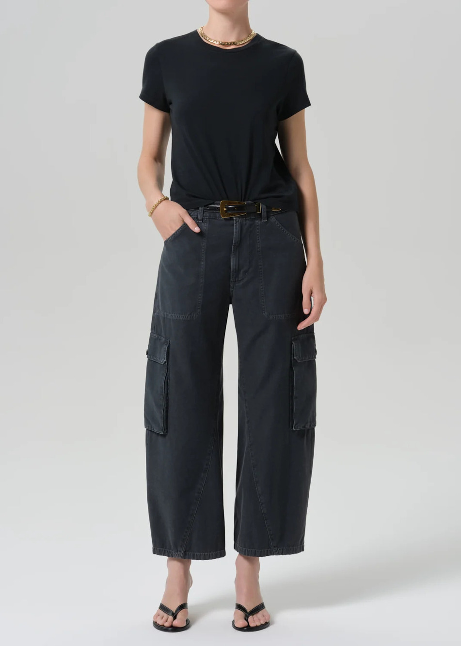 Citizens of Humanity Thassos Twisted Seam Utility Pant in Washed Black